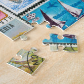 ヴィンテージ切手コラージュジグソーパズル ジグソーパズル (側面)