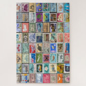 ヴィンテージ切手コラージュジグソーパズル ジグソーパズル (縦)