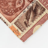 ヴィンテージ切手コレクション フリースブランケット (角)