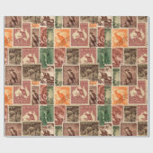 ヴィンテージ切手コレクション ラッピングペーパー (フラット)