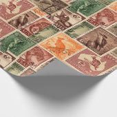 ヴィンテージ切手コレクション ラッピングペーパー (角)