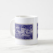 ヴィンテージ切手コーヒーカップ コーヒーマグカップ (正面左)