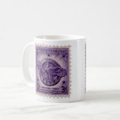 ヴィンテージ切手コーヒーカップ コーヒーマグカップ (正面左)