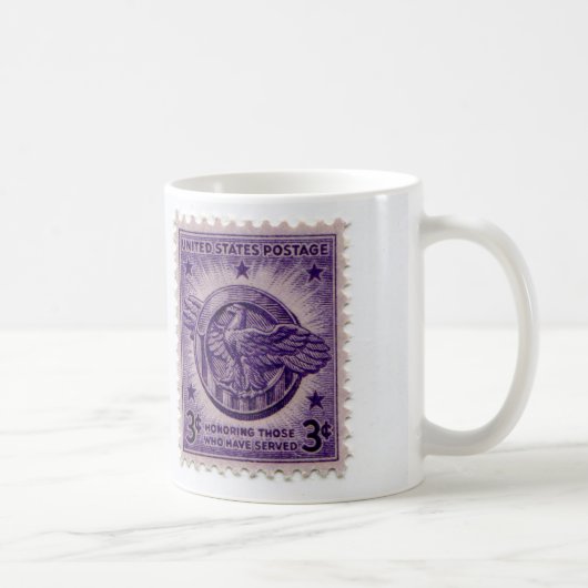 ヴィンテージ切手コーヒーカップ コーヒーマグカップ (右)