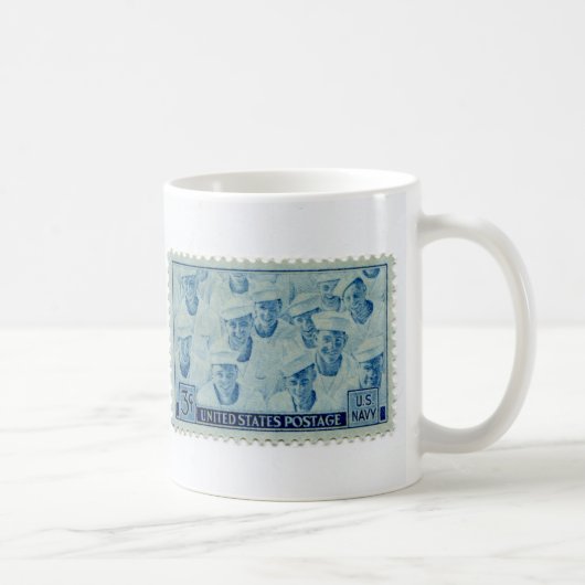 ヴィンテージ切手コーヒーカップ コーヒーマグカップ (右)