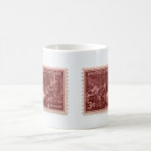 ヴィンテージ切手コーヒーカップ コーヒーマグカップ (中央)