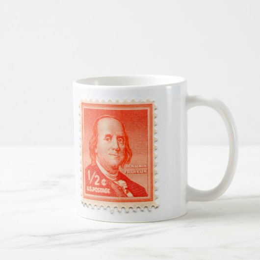 ヴィンテージ切手コーヒーカップ コーヒーマグカップ (右)