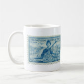 ヴィンテージ切手コーヒーカップ コーヒーマグカップ (左)