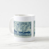 ヴィンテージ切手コーヒーカップ コーヒーマグカップ (正面左)