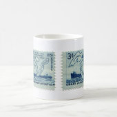 ヴィンテージ切手コーヒーカップ コーヒーマグカップ (中央)