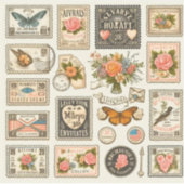 ヴィンテージ切手スタイルスタンプ シール (正面)