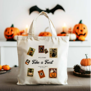 ヴィンテージ切手ハロウィーン トートバッグ
