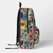 ヴィンテージ切手バッグ プリントバックパック (左)