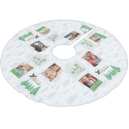 ヴィンテージ切手8枚ファミリー写真 ブラッシュドポリエステルツリースカート