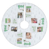 ヴィンテージ切手8枚ファミリー写真 ブラッシュドポリエステルツリースカート (正面)