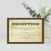 ヴィンテージ切手 ウェディング レセプション デザイン エンクロージャーカード (スタンド正面)