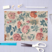 ヴィンテージ切手，フローラモチーフ 薄葉紙 (クラフト)