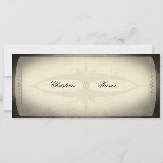 ヴィンテージ切符の結婚式招待状 招待状 (裏面)