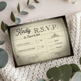 ヴィンテージ切符風ウエディングRSVP 出欠カード