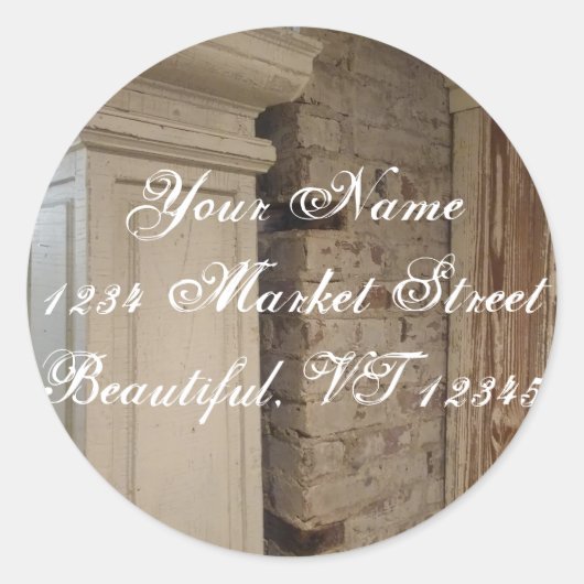 ヴィンテージ列ブリックアドレス ラウンドシール (正面)