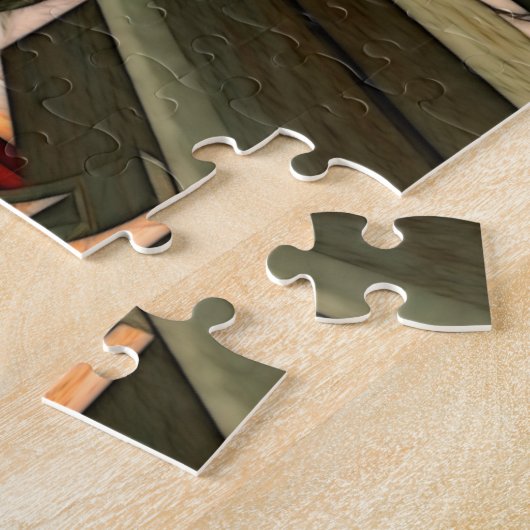 ヴィンテージ列図解入りの、写真付きの列 ジグソーパズル (側面)