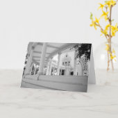 ヴィンテージ列構造の白黒の写真 カード (黄色い花)