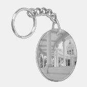 ヴィンテージ列構造の白黒の写真 キーホルダー (正面左)