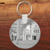 ヴィンテージ列構造の白黒の写真 キーホルダー (正面)