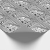 ヴィンテージ列構造の白黒の写真 ラッピングペーパー (角)