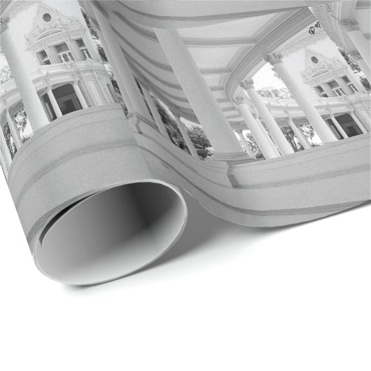 ヴィンテージ列構造の白黒の写真 ラッピングペーパー (ロールコーナー)