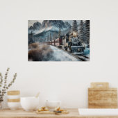 ヴィンテージ列車で冬の山道を ポスター (キッチン)