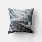 ヴィンテージ列車で山の谷のトレッスル クッション (裏面)