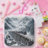 ヴィンテージ列車で山の谷のトレッスル ペーパープレート (パーティー)