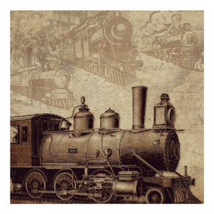 ヴィンテージ列車と古い鉄道 フォトプリント