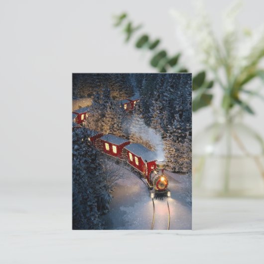 ヴィンテージ列車のクリスマス ポストカード (スタンド正面)