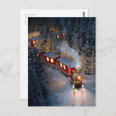 ヴィンテージ列車のクリスマス ポストカード (正面/裏面)