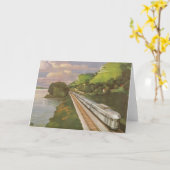 ヴィンテージ列車の休暇、国の機関車 カード (黄色い花)