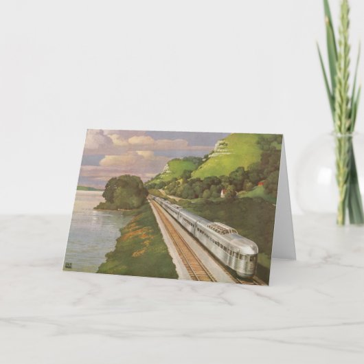 ヴィンテージ列車の休暇、国の機関車 カード (正面)