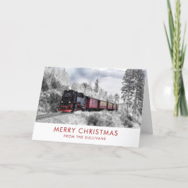 ヴィンテージ列車の冬のクリスマスシーン カード