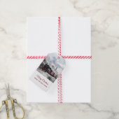 ヴィンテージ列車の冬のクリスマスシーン ギフトタグ (より糸付き)