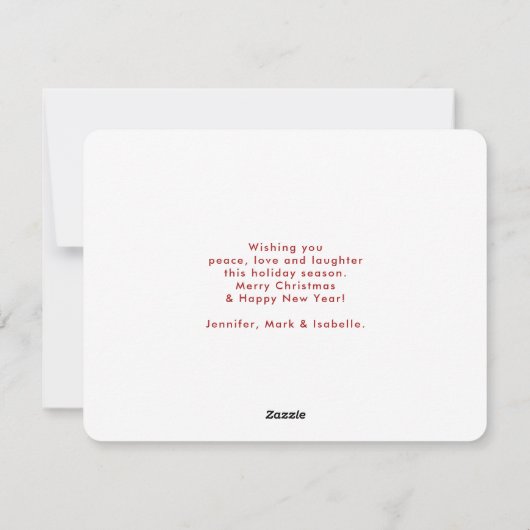 ヴィンテージ列車の冬のクリスマスシーン シーズンカード (裏面)