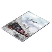 ヴィンテージ列車の冬のクリスマスシーン ノートブック (左側)