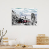 ヴィンテージ列車の冬のクリスマスシーン ポスター (キッチン)