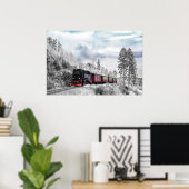 ヴィンテージ列車の冬のクリスマスシーン ポスター (ホームオフィス)