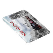 ヴィンテージ列車の冬のクリスマスシーン マグネット (右側)