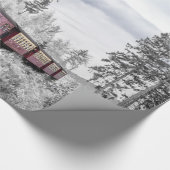 ヴィンテージ列車の冬のクリスマスシーン ラッピングペーパー (角)