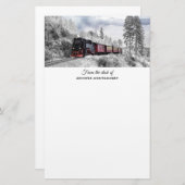 ヴィンテージ列車の冬のクリスマスシーン 便箋 (正面/裏面)