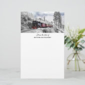 ヴィンテージ列車の冬のクリスマスシーン 便箋 (スタンド正面)