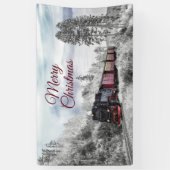 ヴィンテージ列車の冬のクリスマスシーン 横断幕 (縦)