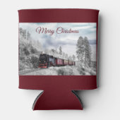ヴィンテージ列車の冬のクリスマスシーン 缶クーラー (正面)